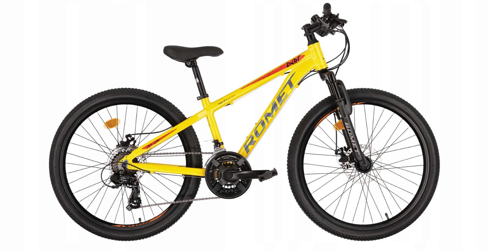 Rower Mtb Romet Rambler Dirt koło 24" rama 13" S żółto-pomarańczowy