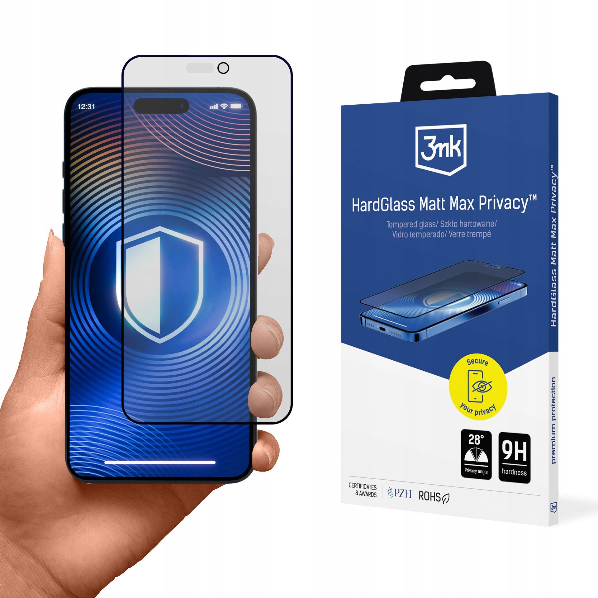 Matowe szkło prywatyzujące na ekran Apple iPhone 17 Pro 3mk Matt Max Priv