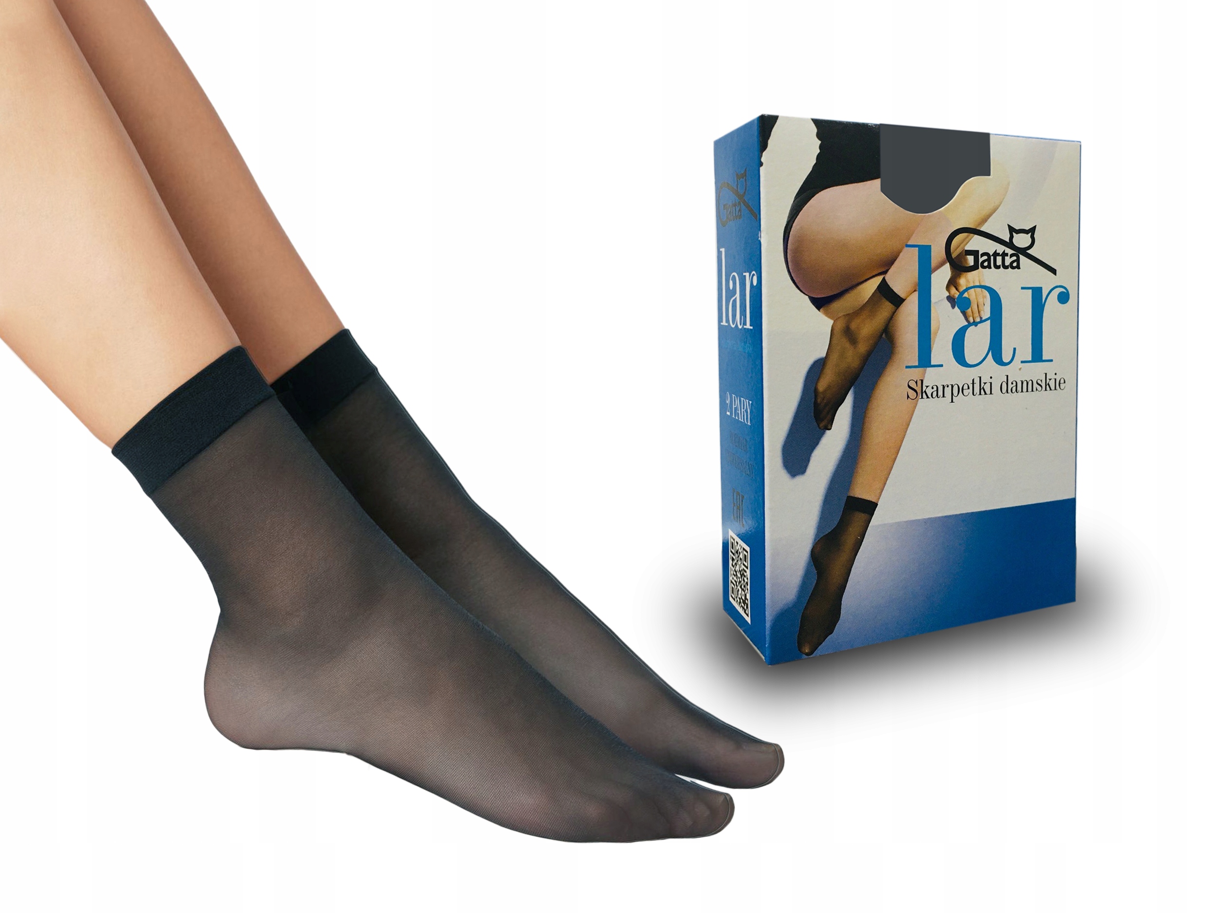 

Gatta skarpetki Lar, 15 den, 2 pary, lycra, grafit
