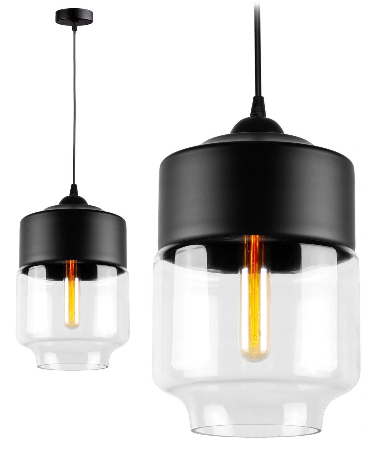 

Szklana Lampa Wisząca Sufitowa Żyrandol Plafon Led