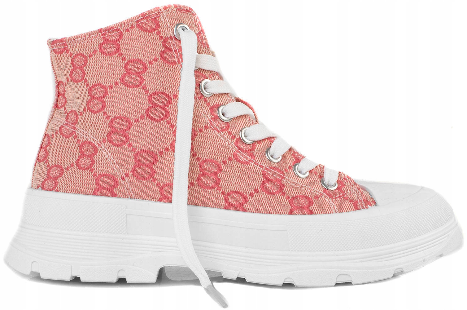 

6362 Różowe Wysokie Trampki Platforma 39