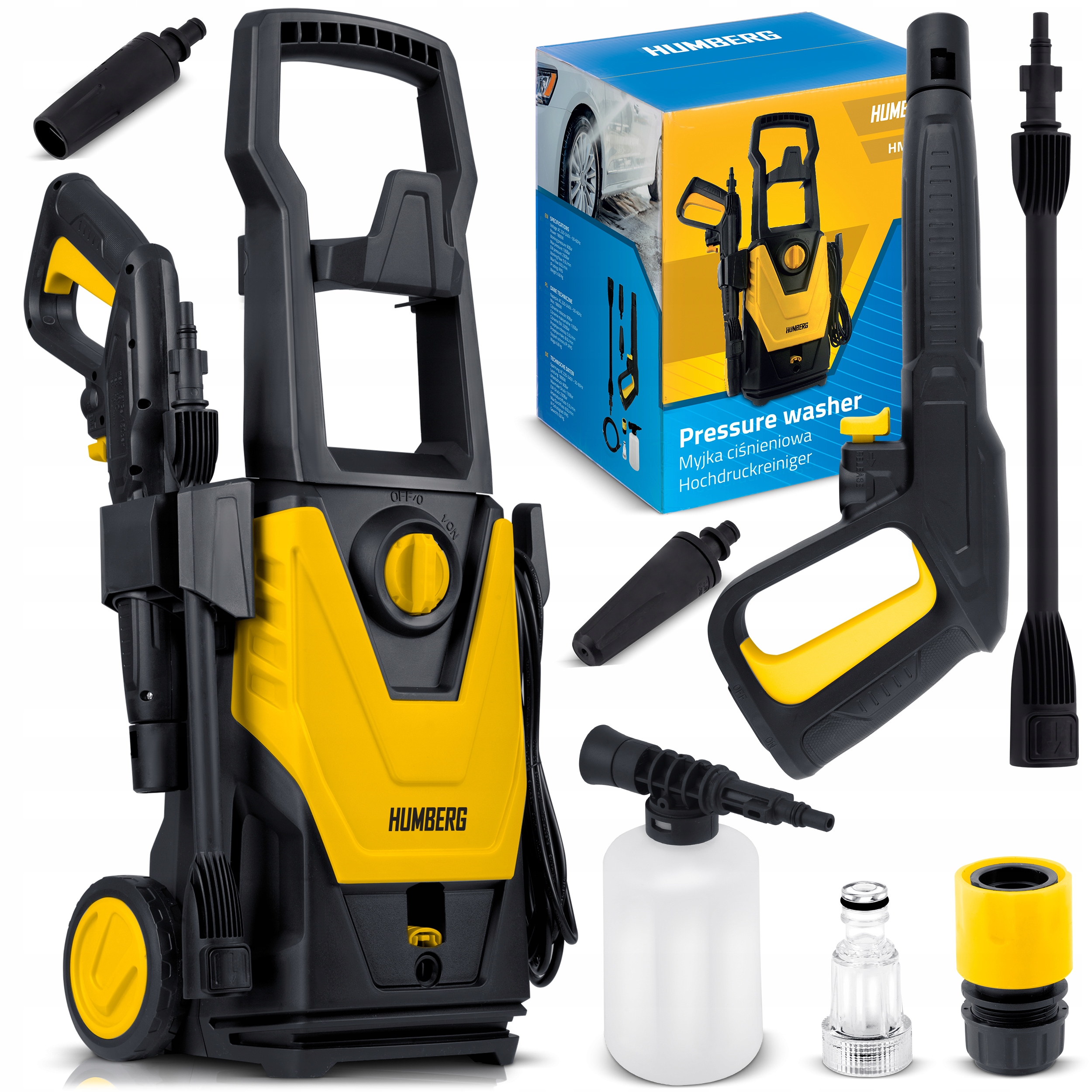 Tlaková Myčka 1800W 230 Bar Sada S Turbodýzou A Hliníkovým Čerpadlem