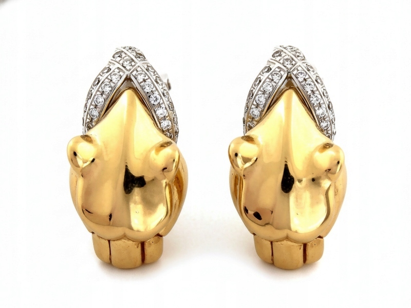 Náušnice zlaté s panterovou hlavou ryzost 585 jsou ideální jako dárek