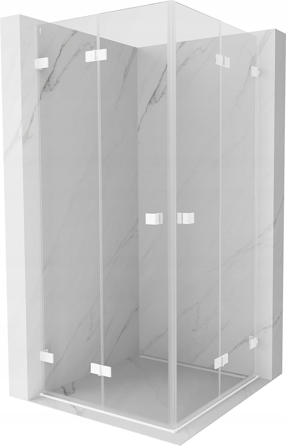 Mexen Lunar-f Duo Kabina Prysznicowa Składana 100X100 CM Transparent Biała