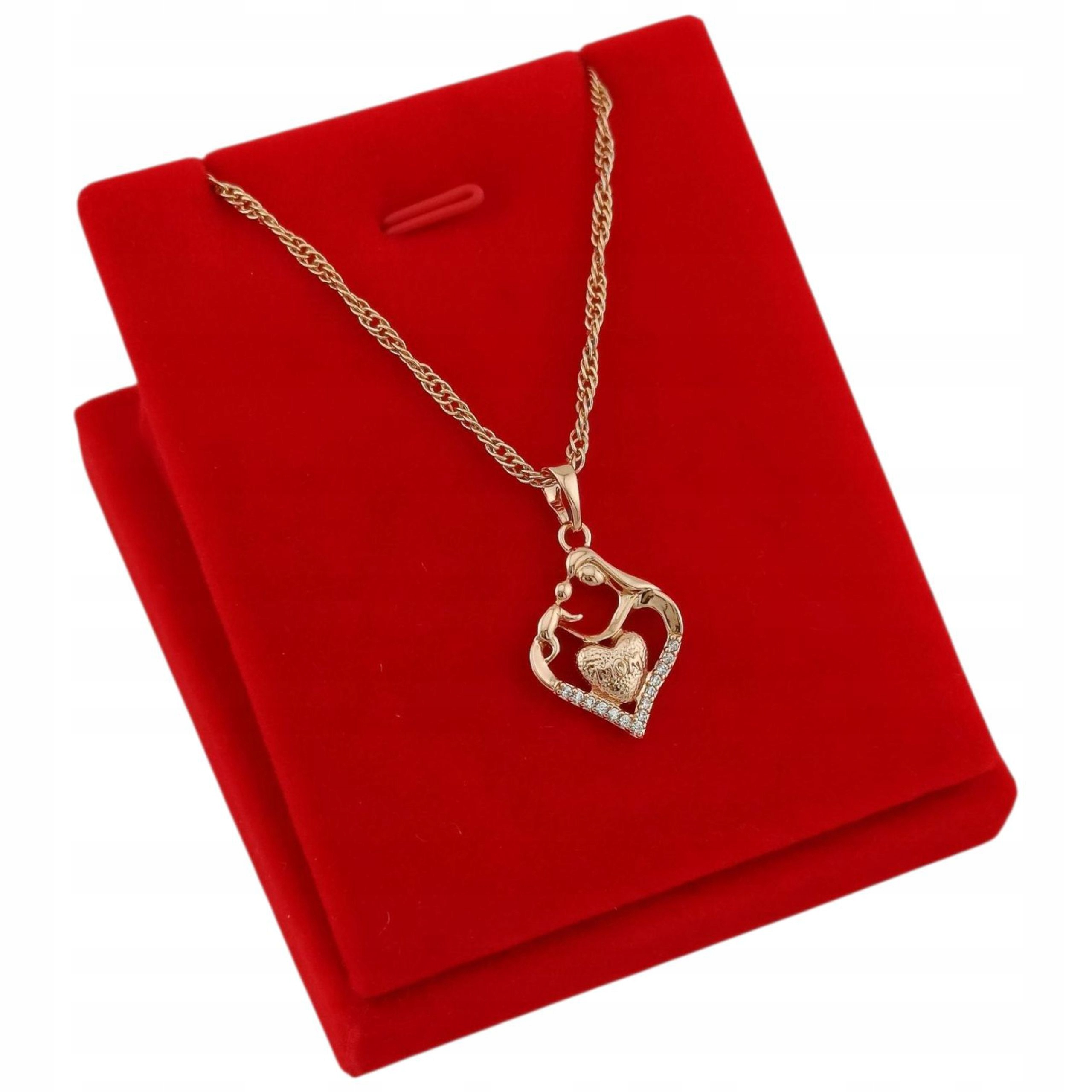Złoty Naszyjnik Serce Miłość Mamy Dla Kobiety Splot Singapur
