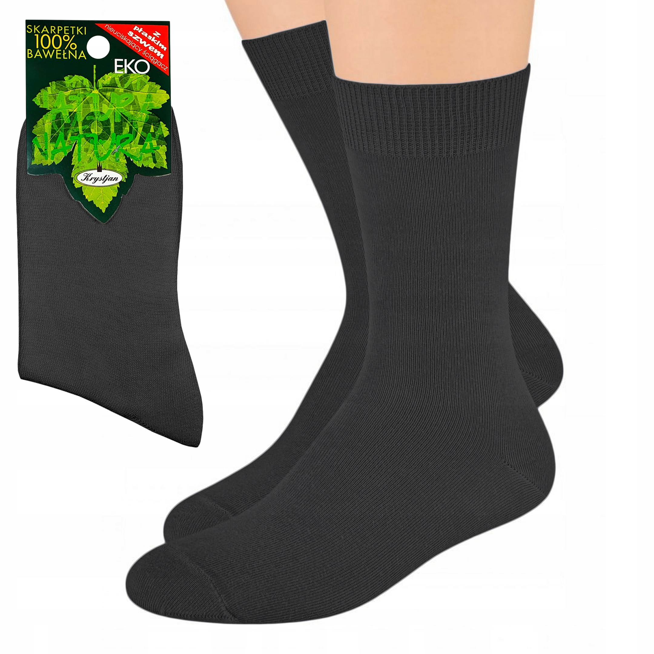 

Skarpety 100% bawełna Bezuciskowe grafitowe 42-43