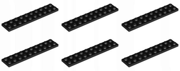 

Lego 3832 Płytka 2x10 czarna Nowa (20g) 6 szt