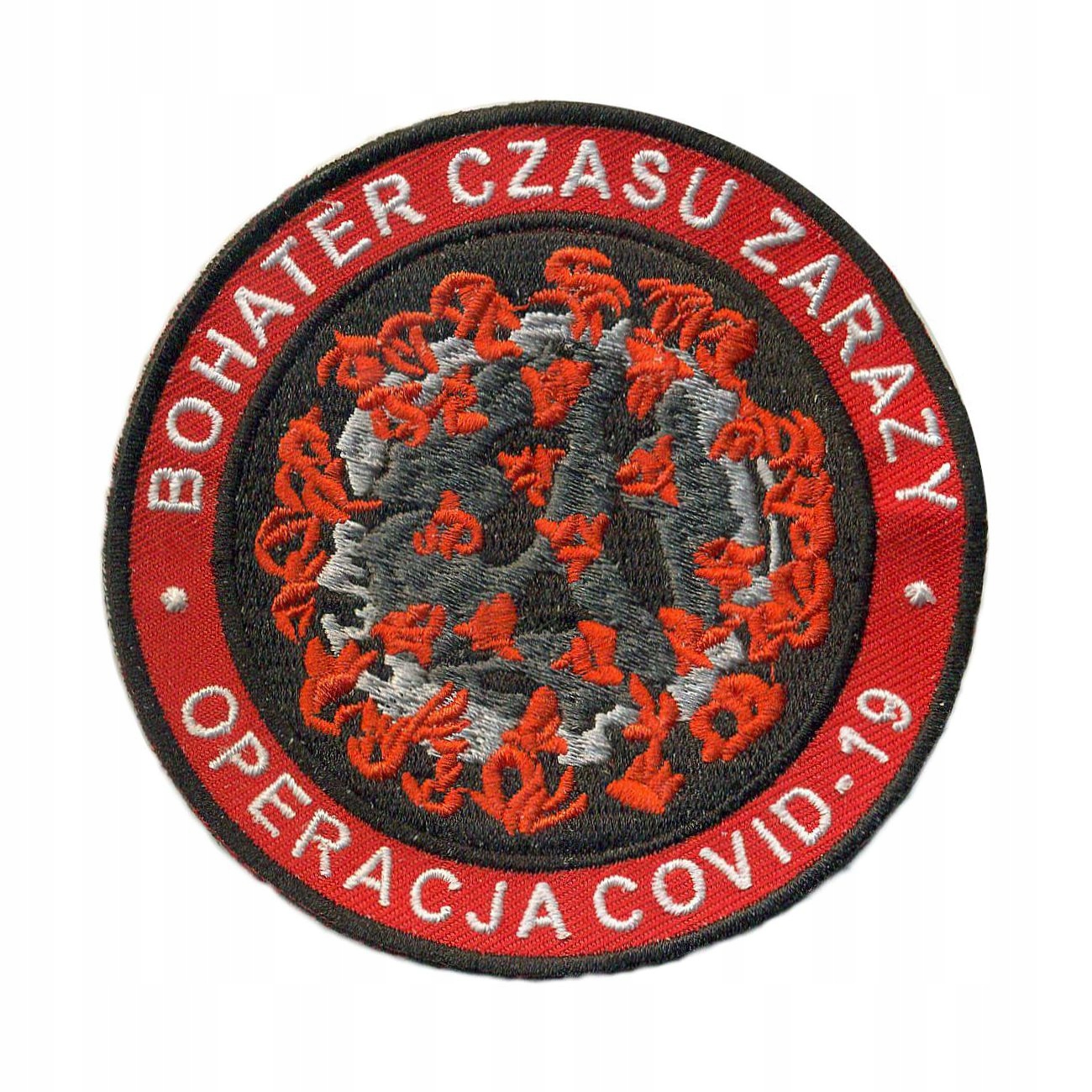 

Naszywka Bohater Czasu Zarazy - czerwony wzór,HAFT