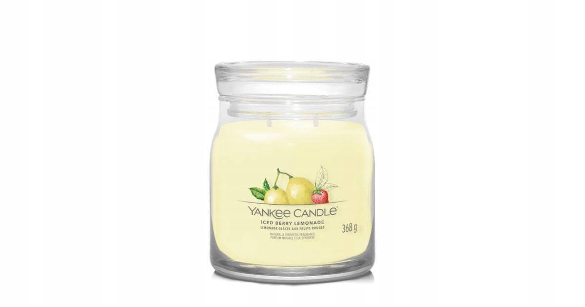 Yankee Candle Iced Berry Lemonade Sójová svíčka se dvěma knoty 368 g