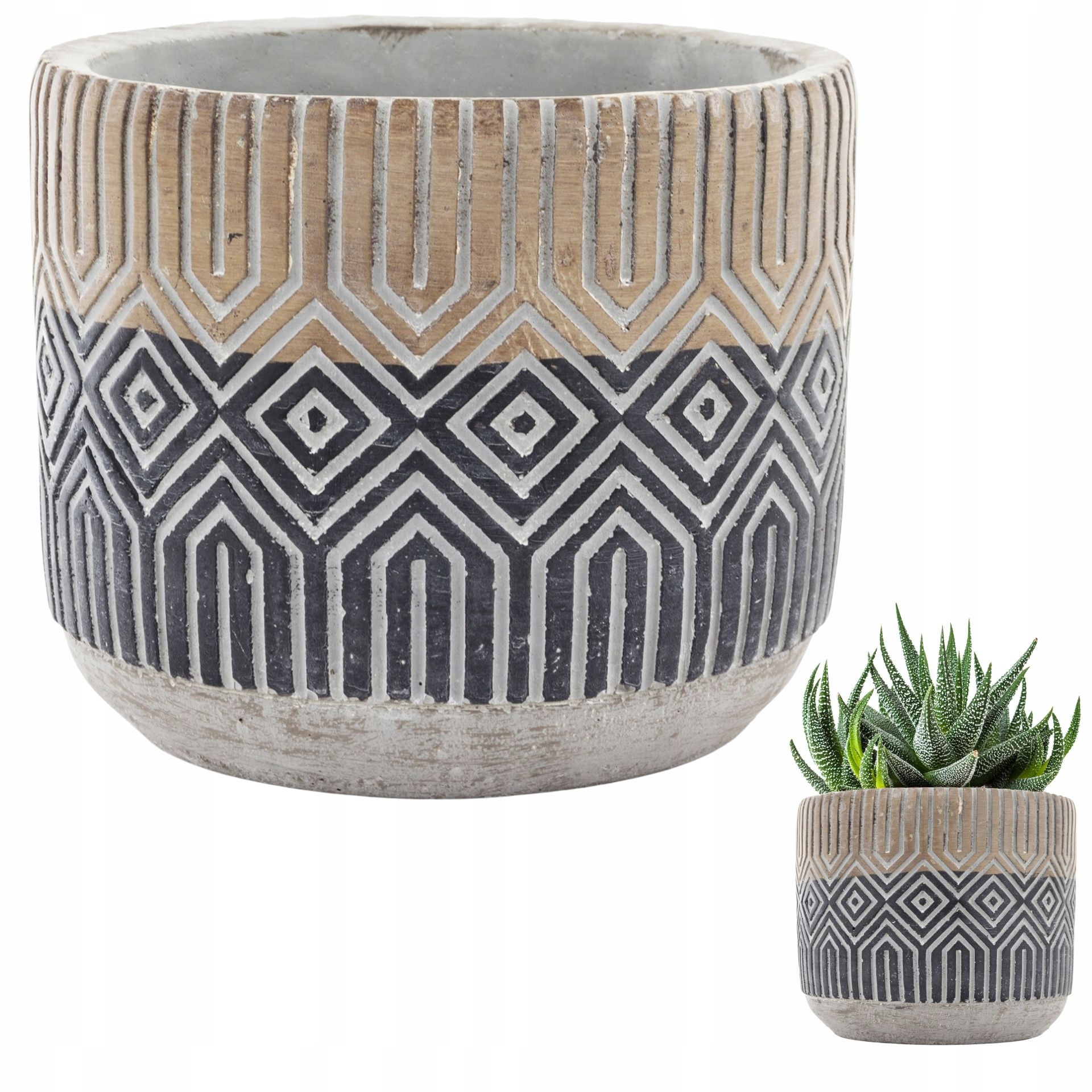 

Osłonka Na Doniczkę Zioła Brązowa Duża Boho Ø18cm