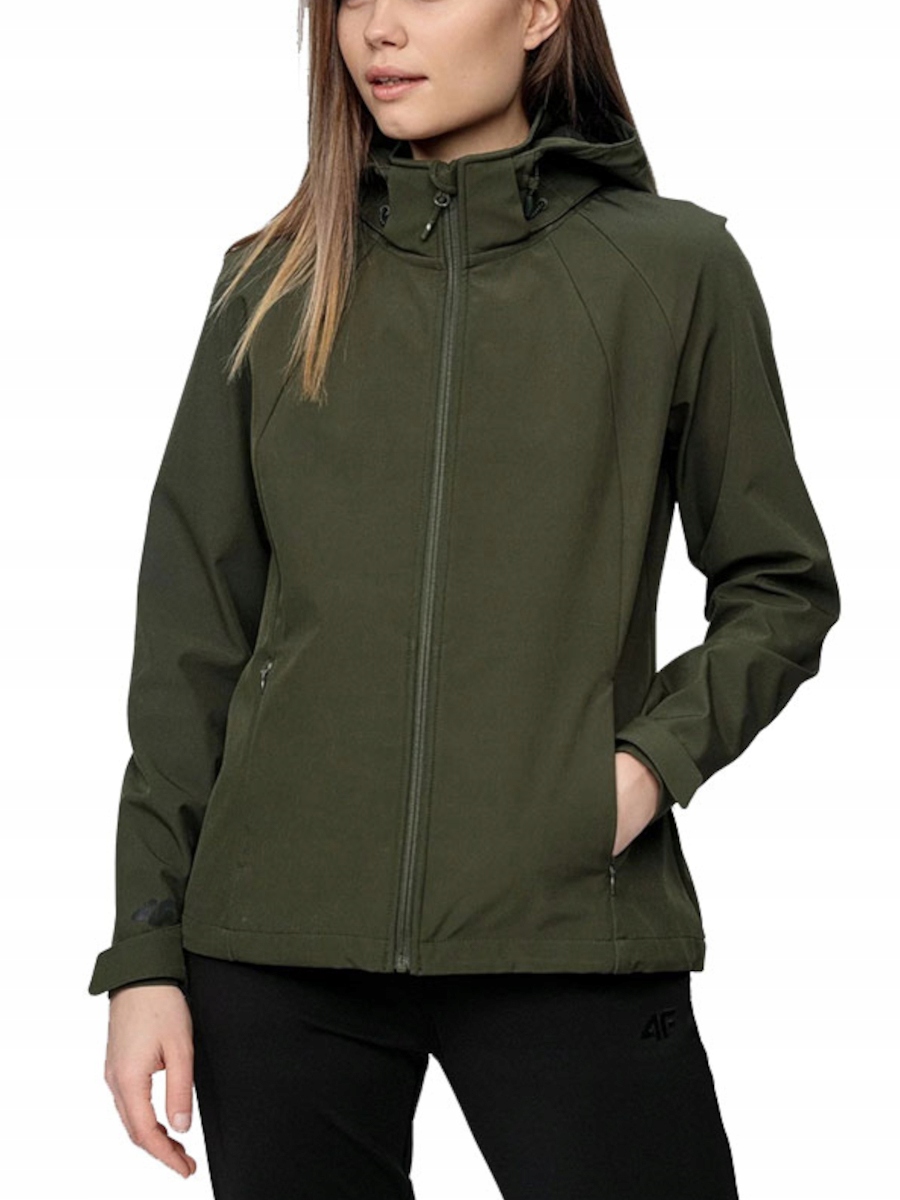Softshellová dámská Bunda 4F H4L21-SFD002-43S s membránou khaki podzim Xs