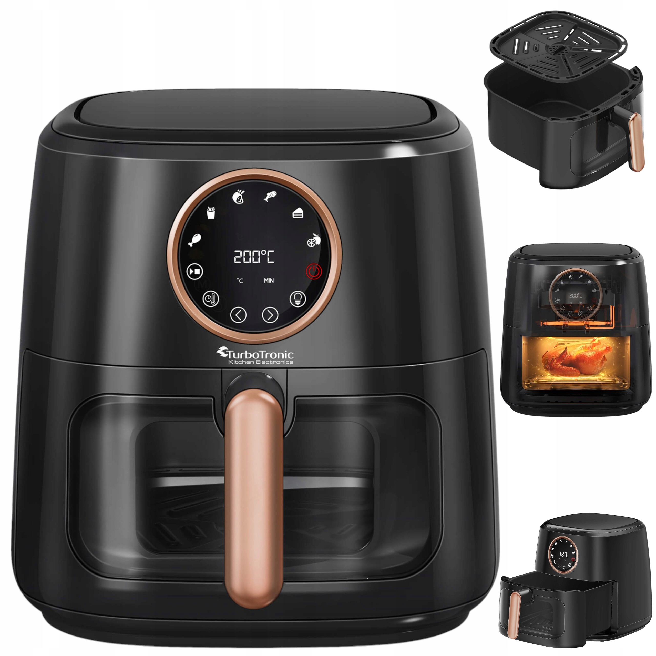 Frytkownica beztłuszczowa TurboTronic Air Fryer frytownica 7,6 L 1750W cyfr