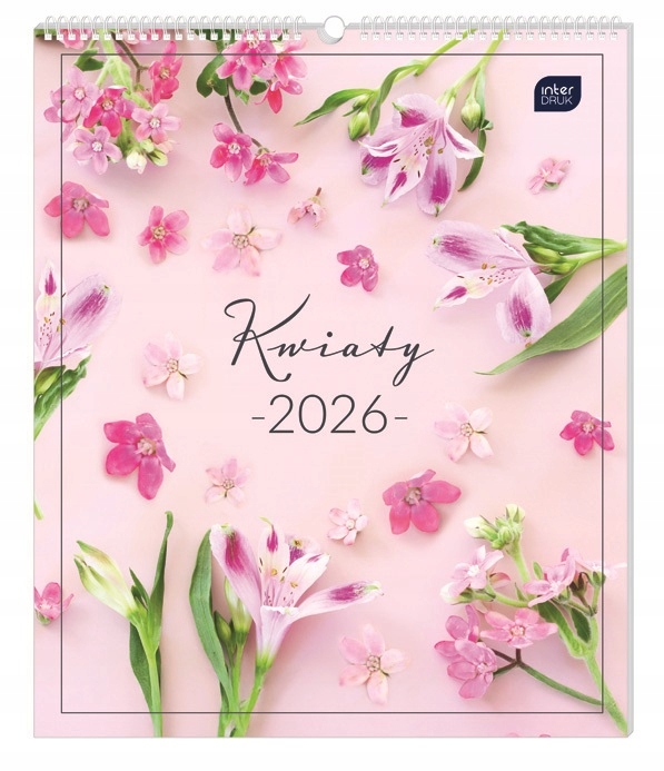 KALENDARZ NA ŚCIANĘ ŚCIENNY PLANSZOWY 2026 KWIATY