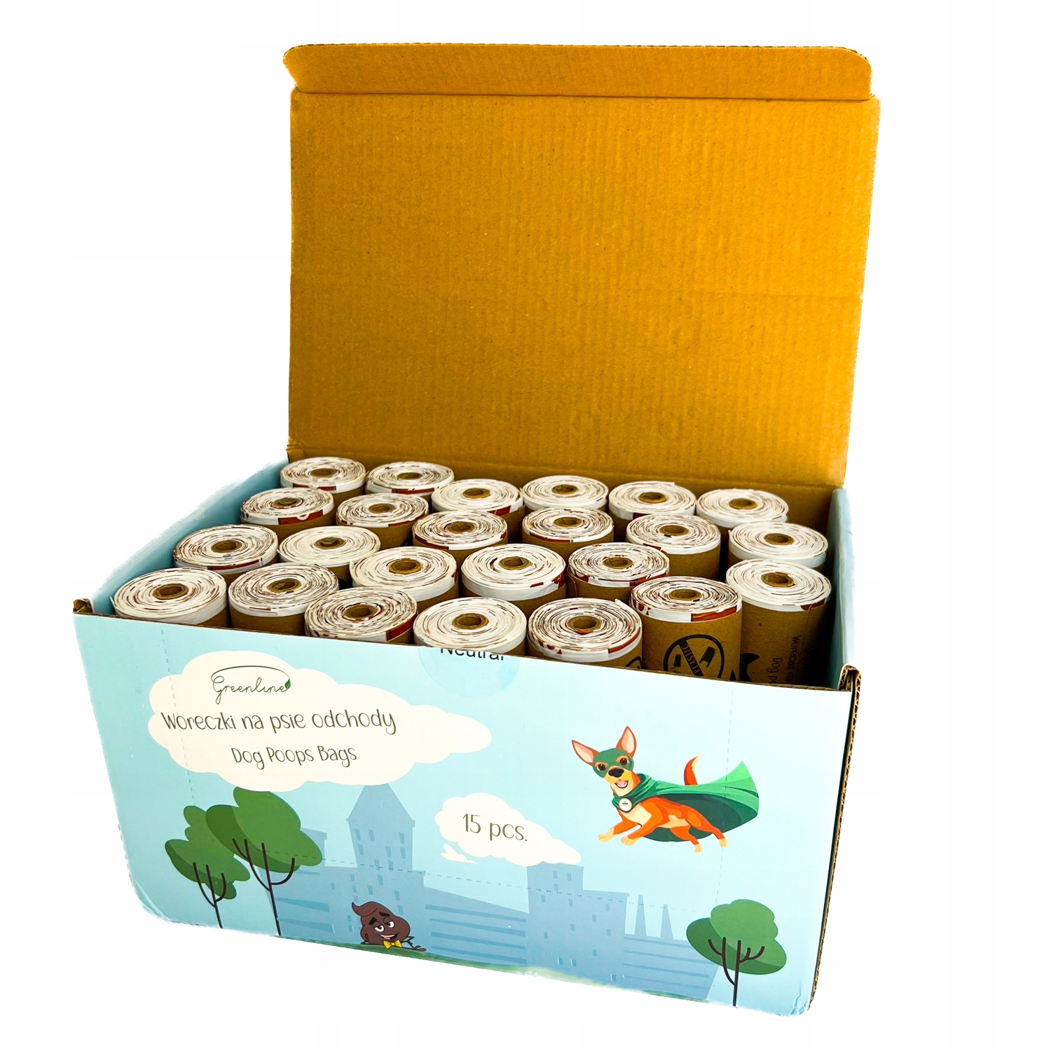 Biologicky rozložitelné sáčky na exkrementy, kompostovatelné, odolné 720 ks