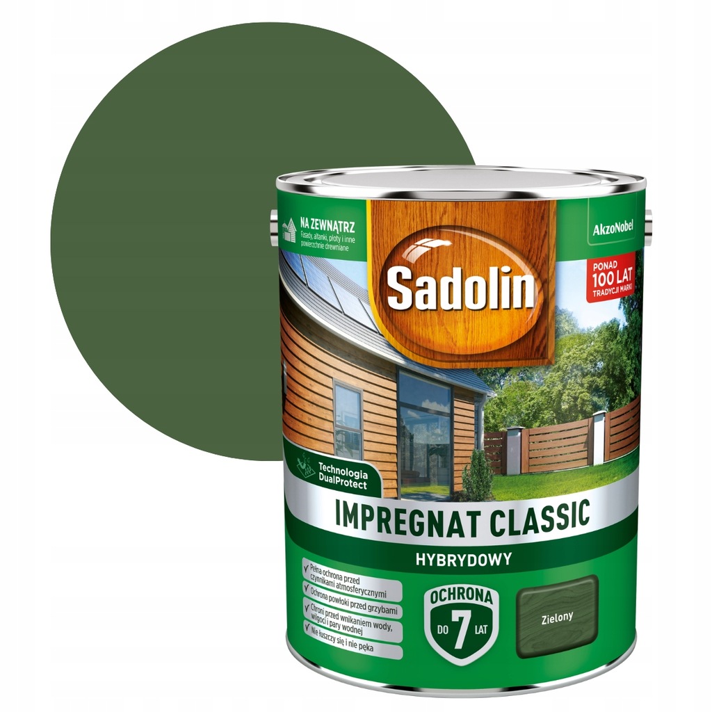 Sadolin Classic Impregnát na dřevo 4,5L Zelený