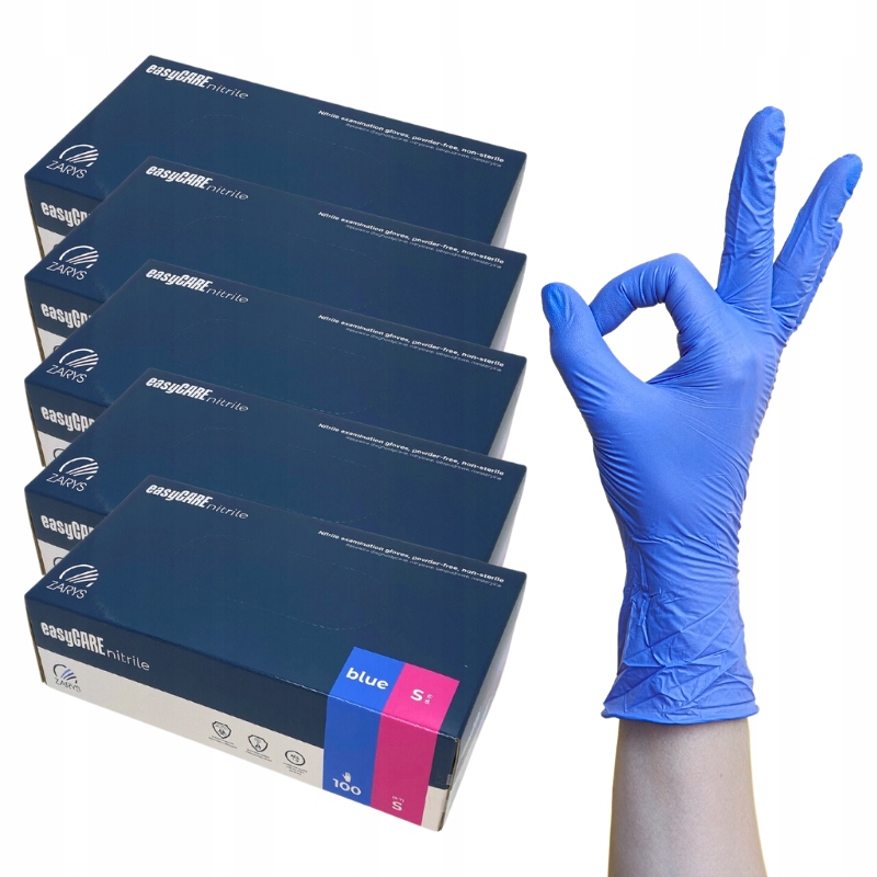 Nitrilové rukavice Easycare modré Zarys 500 ks vel. S balení 5 balení