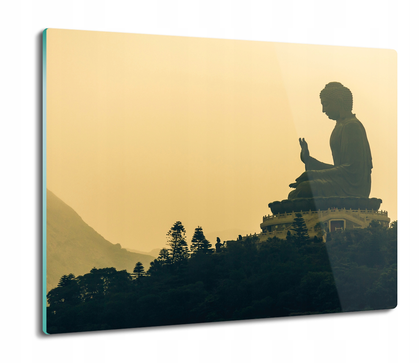 Pevná kuchyňská krájecí deska Tvrzená 60x52 Buddha socha lesa