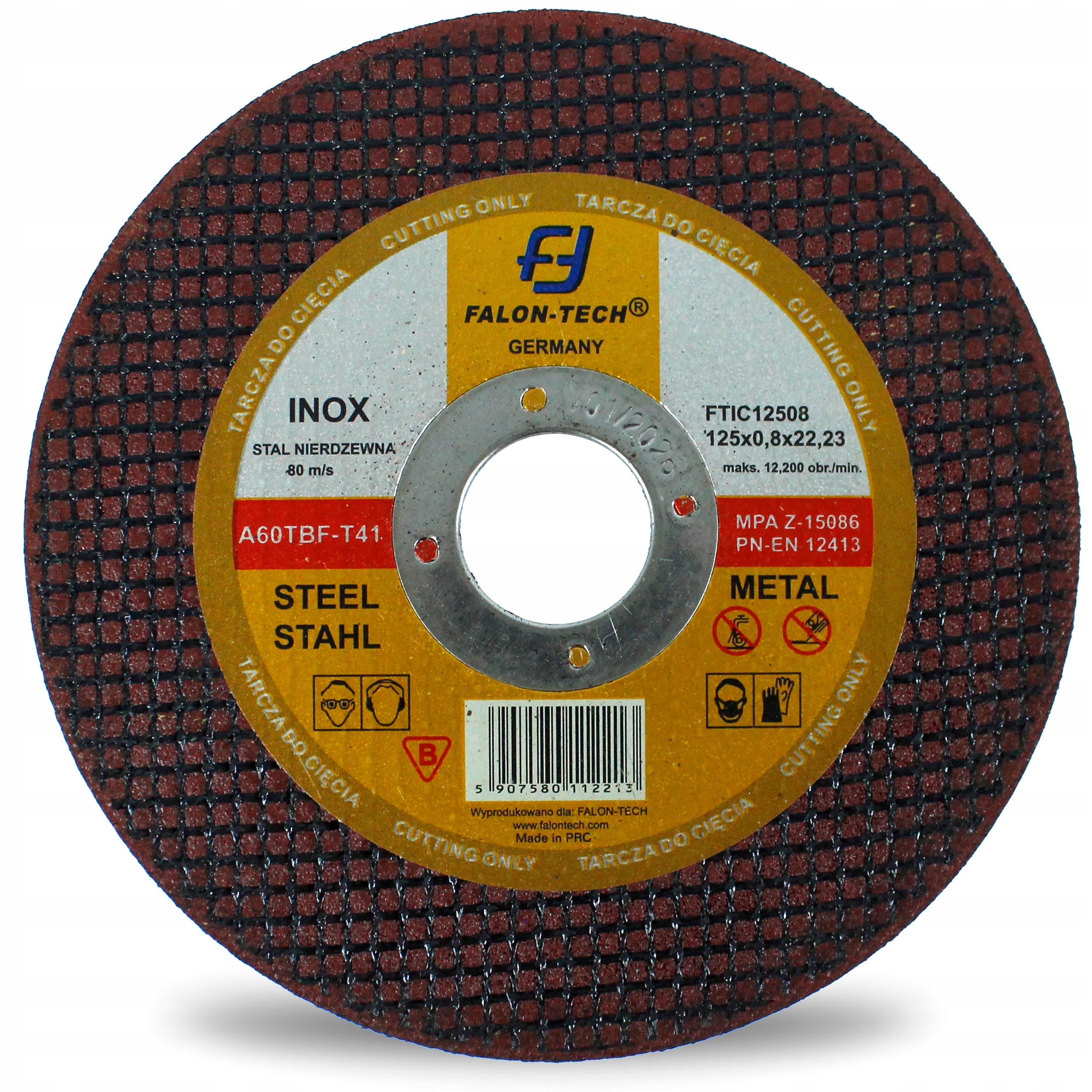 TARCZA DO CIĘCIA METALU INOX CIENKA 125 x 0,8mm