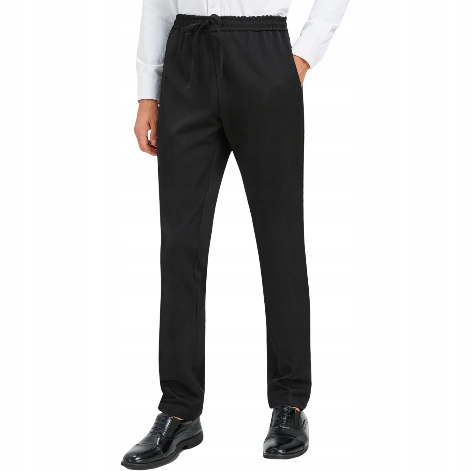 Pánské oblekové kalhoty Chino, látkové, ležérní, černé, 3XL