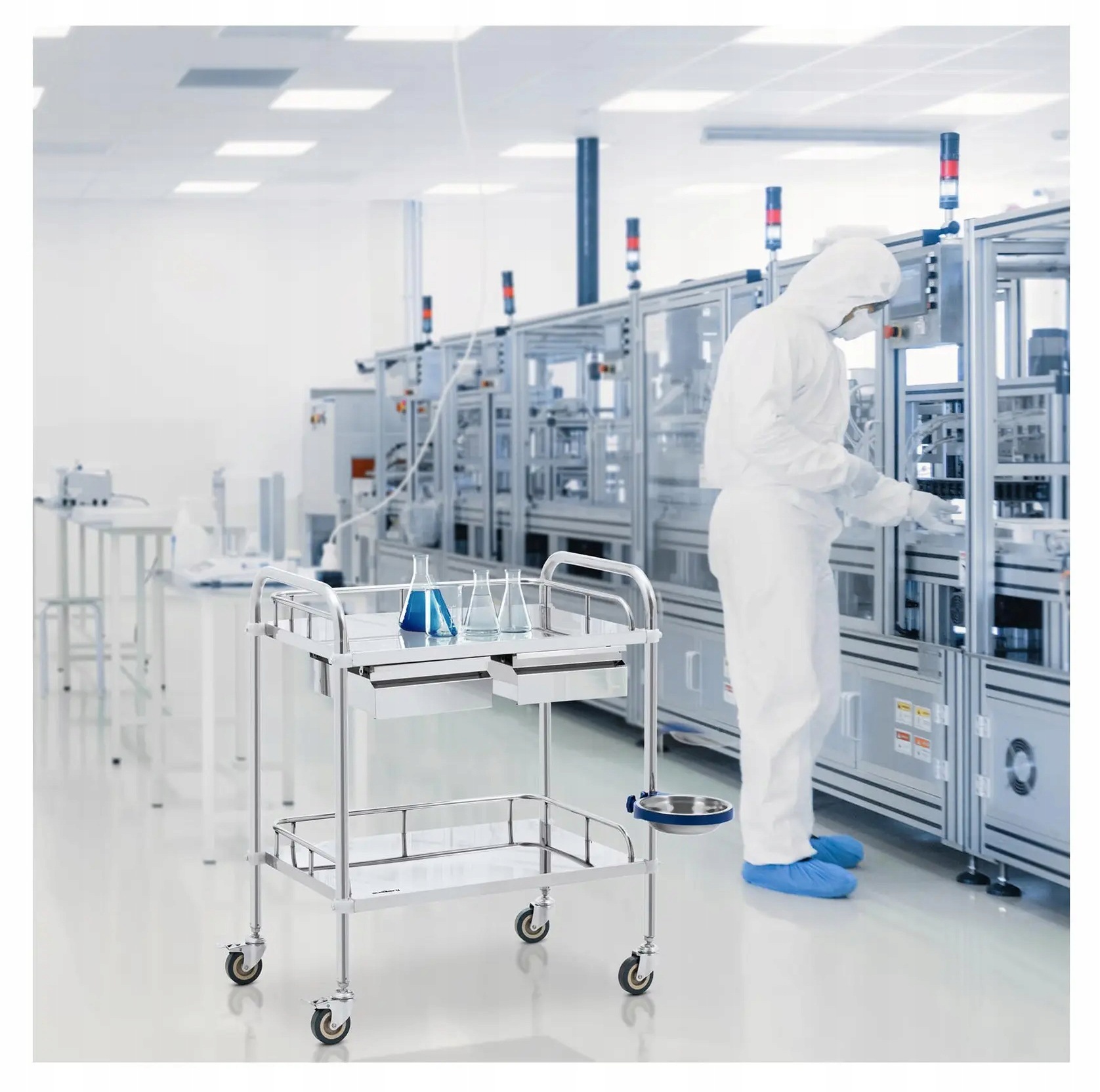 Wózek laboratoryjny 2 półki 2 szuflady 60x65 Steinberg SBS-LF-136 10030862