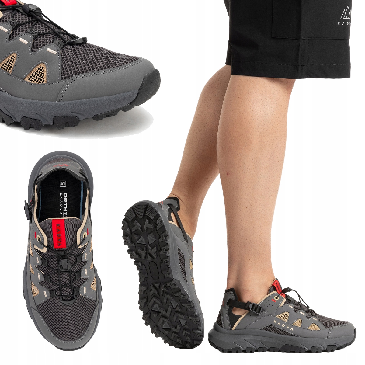 Buty męskie Kadva Chorro szary 45 Trekkingowe Turystyczne Niskie Górskie
