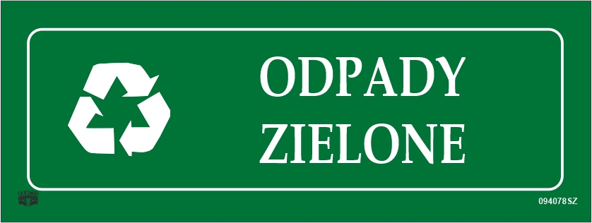 TABLICA TABLICZKA INFO. "ODPADY ZIELONE"