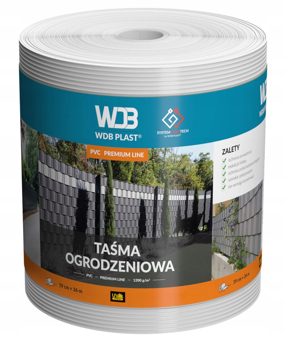 Taśma Ogrodzeniowa Pvc 1200g Biała 19x26 Osłona Na Ogrodzenie Panelowe Płot