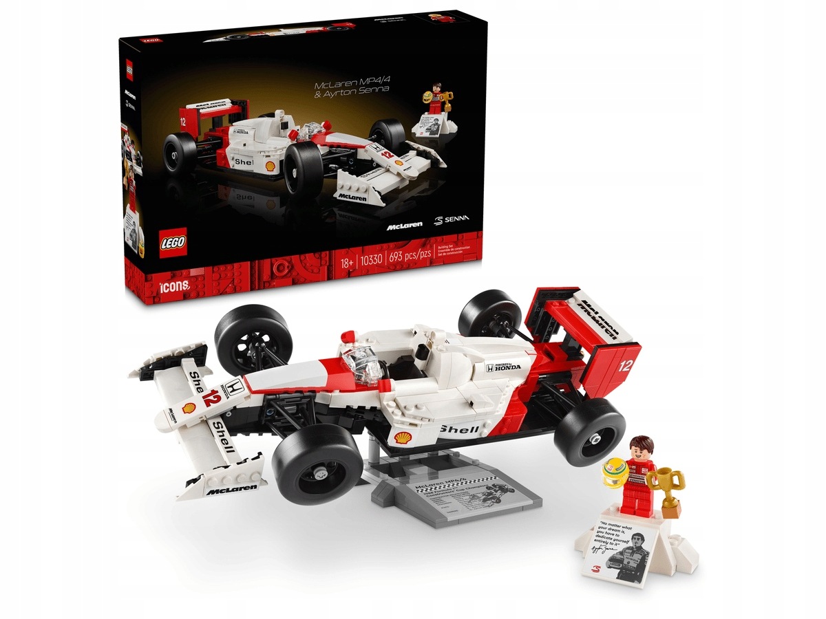Lego Icons 10330 Ayrton Senna Mclaren MP4/4 Dílky 693 18+