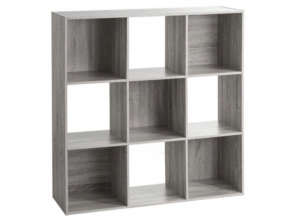 Dekoratívny regál, polica s 9 priehradkami, 100,5 x 100,5 x 32 cm, Mdf