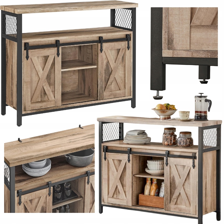 Skriňa Komoda do kuchyne Posuvné dvere Kuchynský regál do jedálne Loftový