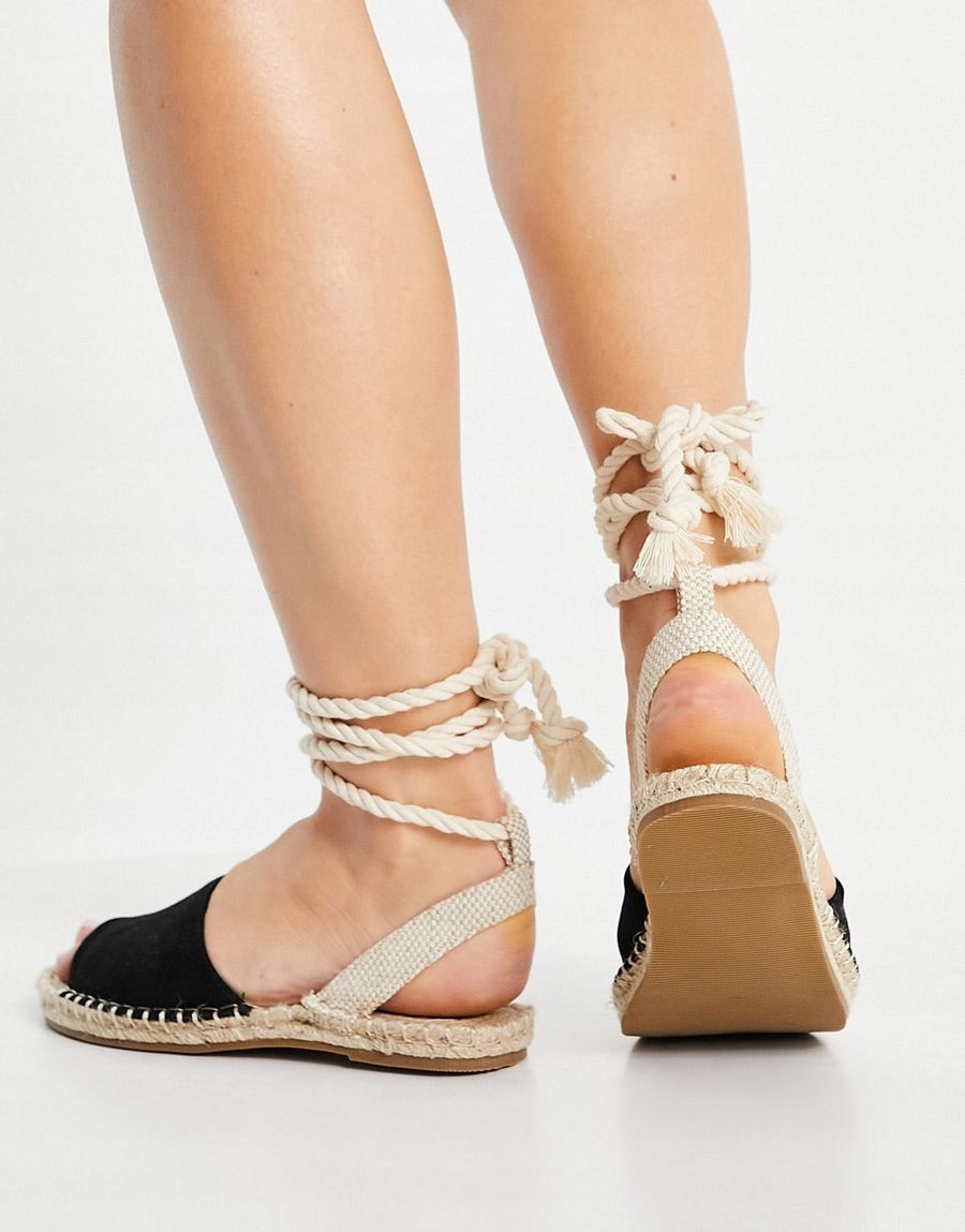 ESPADRYLE DAMSKIE CZARNE SZNUROWANE LATO 40 2ROP Oryginalne opakowanie producenta brak