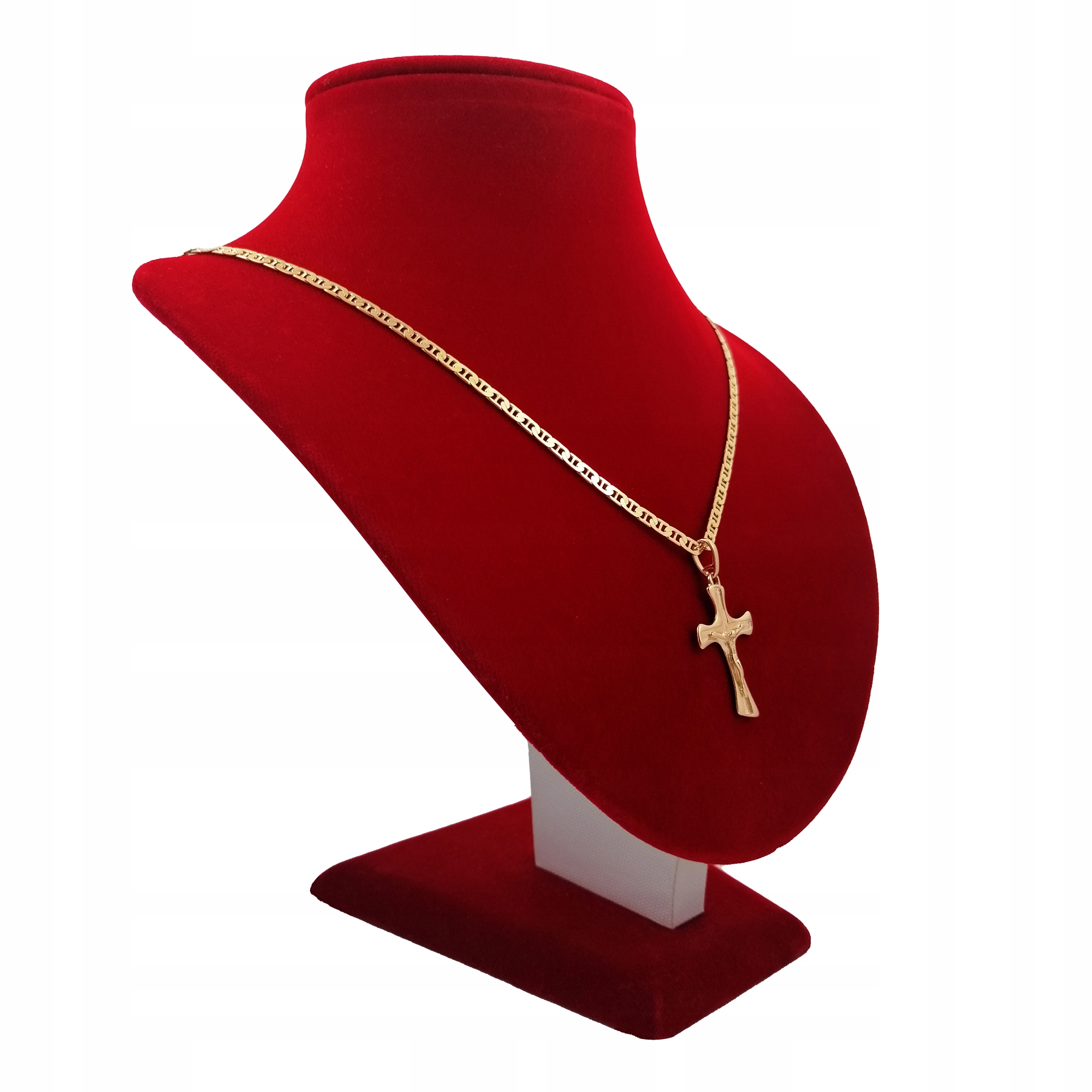 ZŁOTY ŁAŃCUSZEK KOMUNIA SPLOT GUCCI + KRZYŻYK 925 DLA WNUKA, WNUCZKI Długość całkowita 45 cm