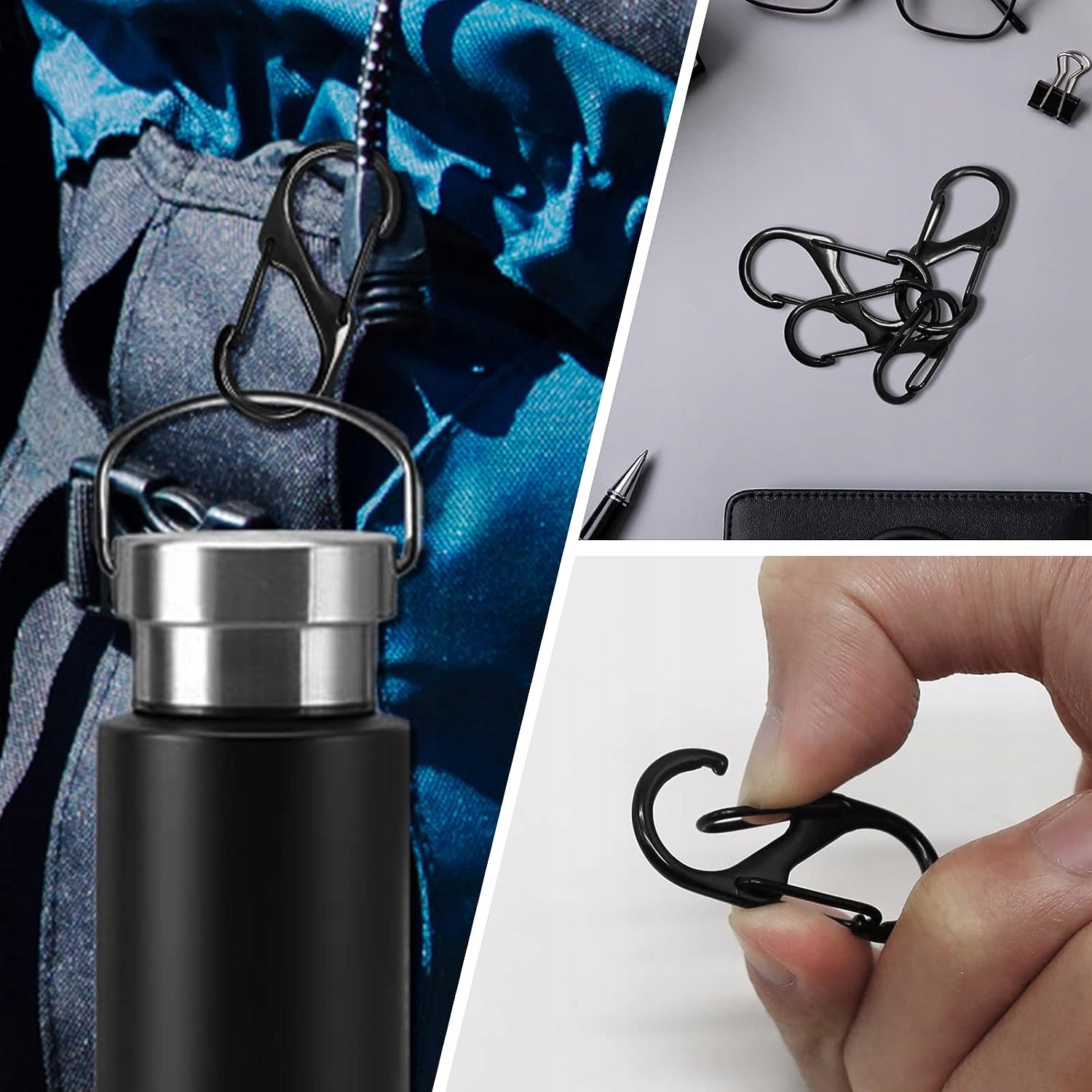 25 x KARABIŃCZYKI METALOWE W KSZTAŁCIE S MOCNE Mechanizm inny