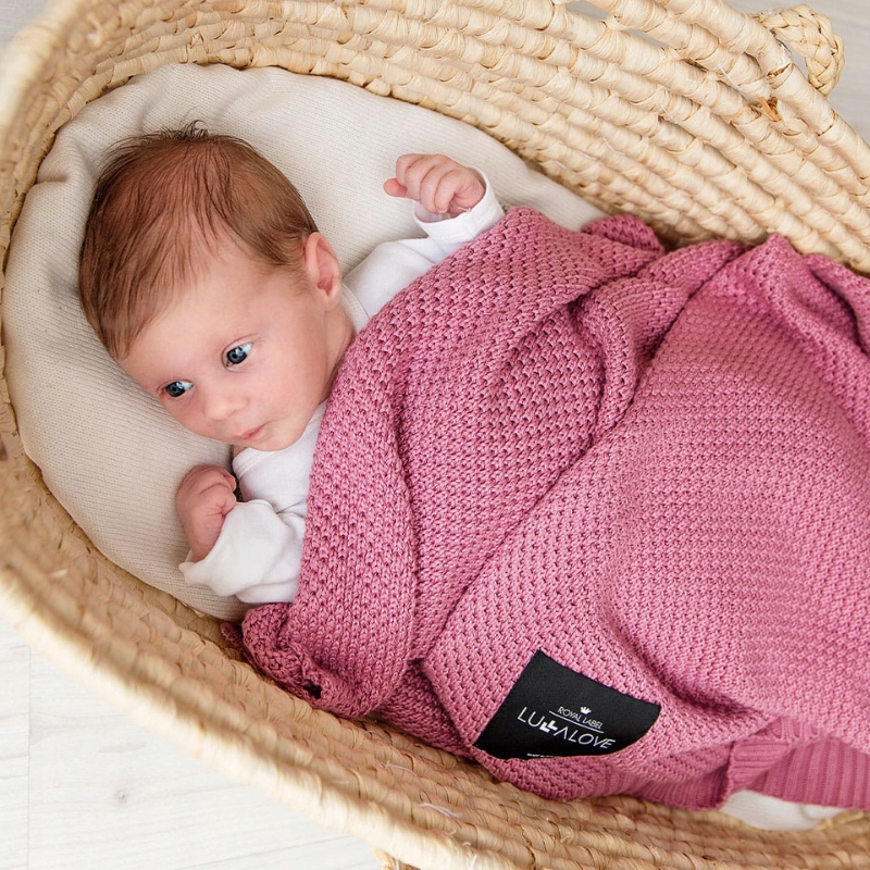 Bambusowy koc makaronik piwonia - LULLALOVE Marka Lullalove