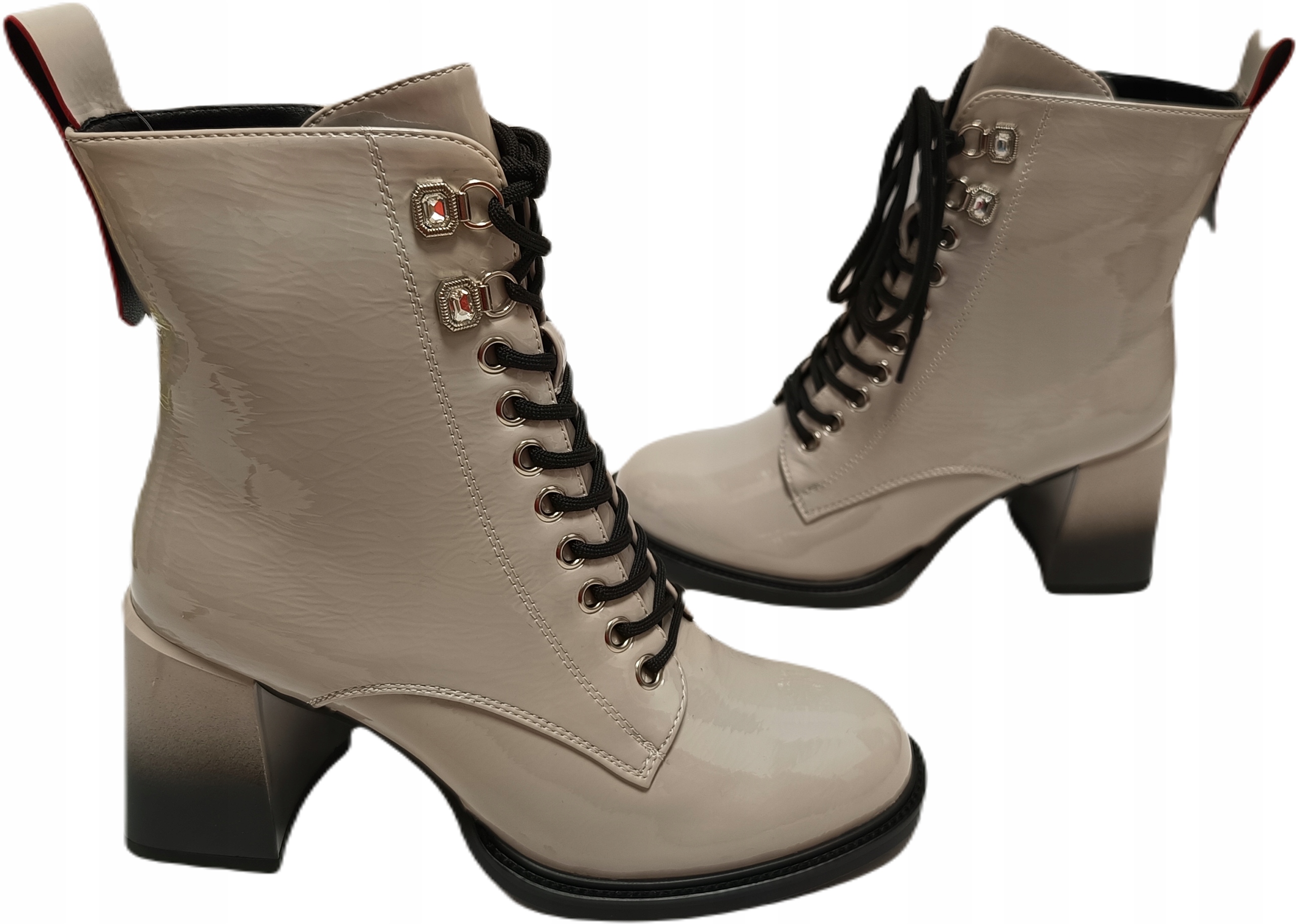 Elegantní kotníkové boty lak D&a MR870-06 j. šedý r39