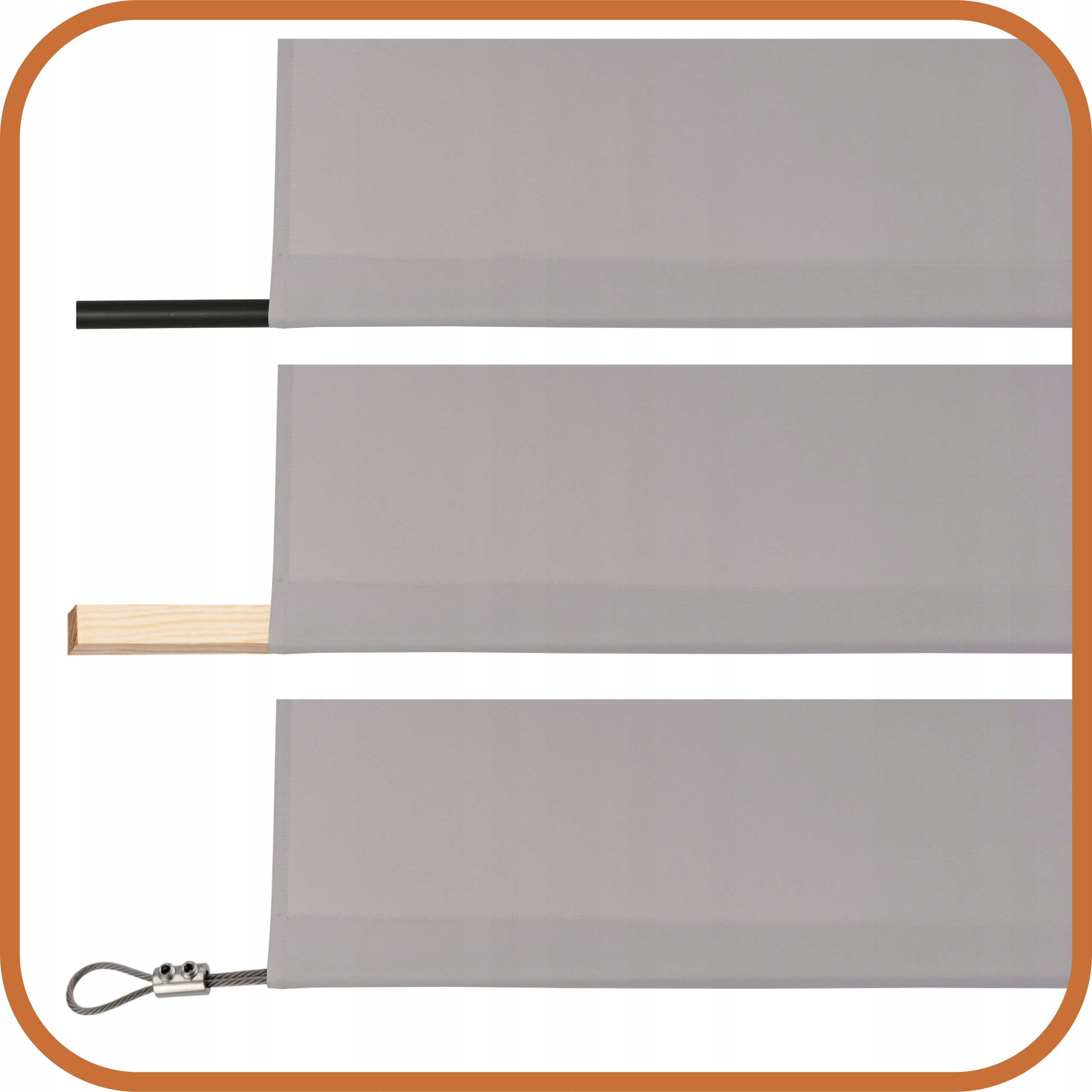 ZASŁONA TARASOWA OGRODOWA ZASŁONY TARASOWE OGRODOWE T 155x280 jasnoszara Długość 2.8 m