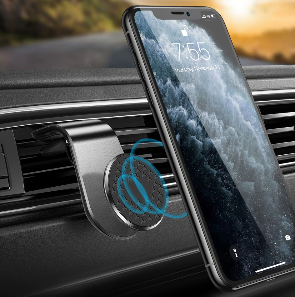 UCHWYT MAGNETYCZNY DO KRATKI AUTA ALUMINIUM FXL Kolor czarny