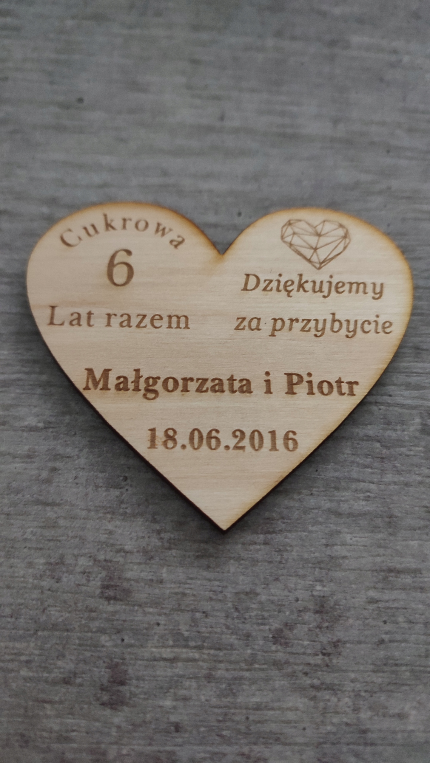 

Podziękowania 6 rocznica ślubu cukrowa magnesy