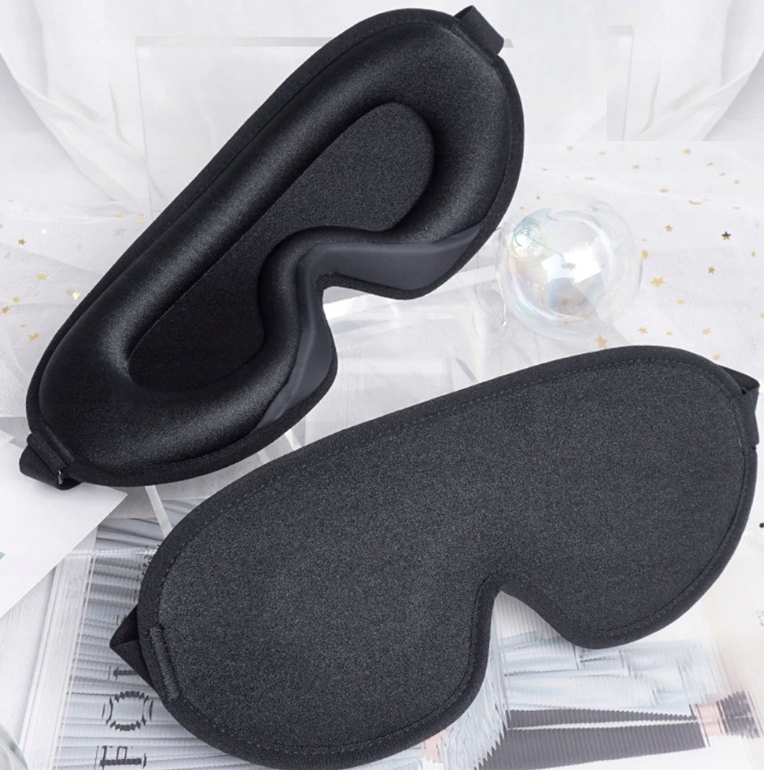 OPASKA NA OCZY DO SPANIA MASKA PODRÓŻNA 3D ZACIEMNIAJĄCA ŚWIATŁO REGULOWANA Kolor czarny