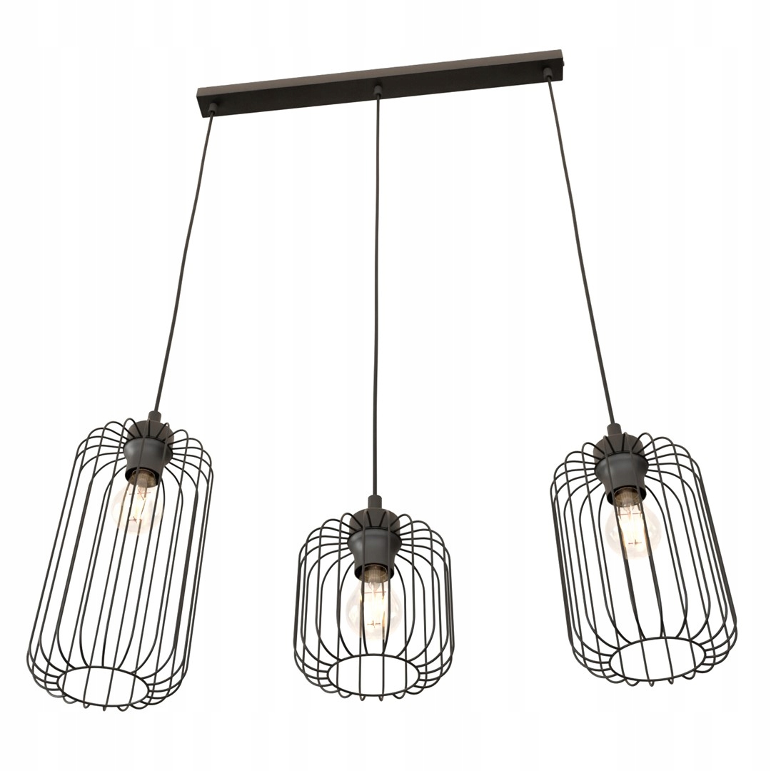 Emibig Vander 3 Bl Závěsná lampa s převisem Ocel práškově lakovaná Černá 15W