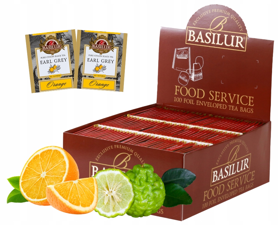 Basilur Earl Grey Orange czarna herbata cejlońska Torebki HoReCa 100 x 2 g