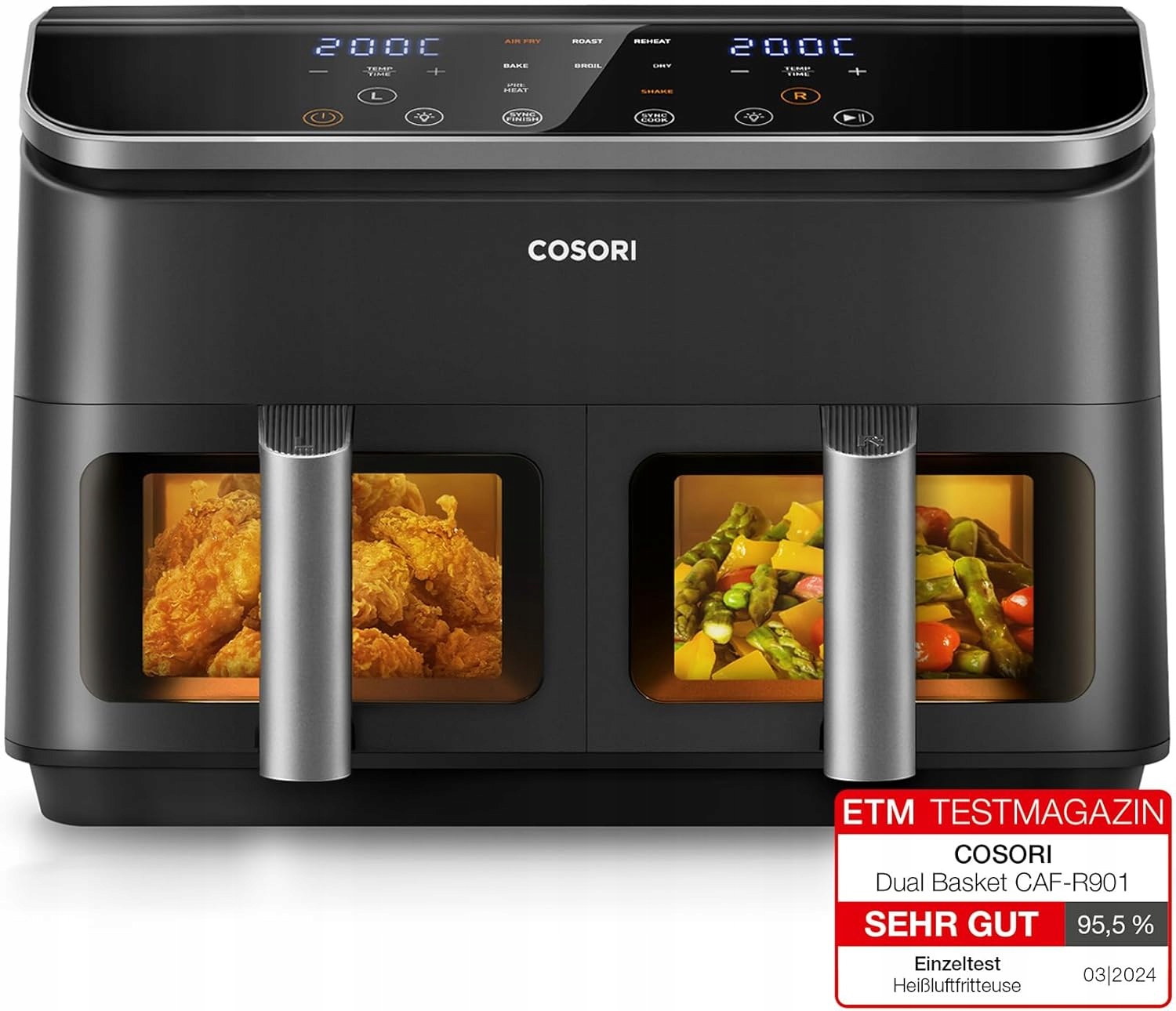 Cosori Frytkownica beztłuszczowa 8,5l Max Airfryer Recepte 8w1 nowa