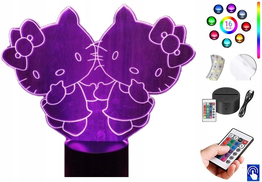 

Lampka Nocna Hello Kitty Led Plexido