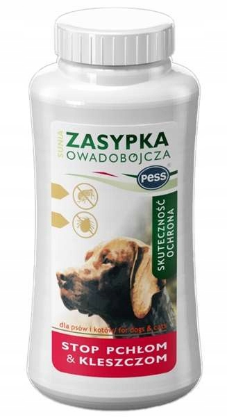 

Zasypka biobójcza na pchły kleszcze psa kota Pess