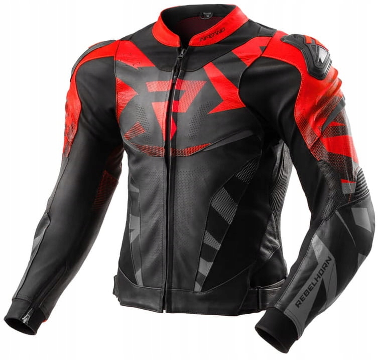 Rebelhorn Inferno Red Kožená Motocyklová Bunda Červená Pánska Športová