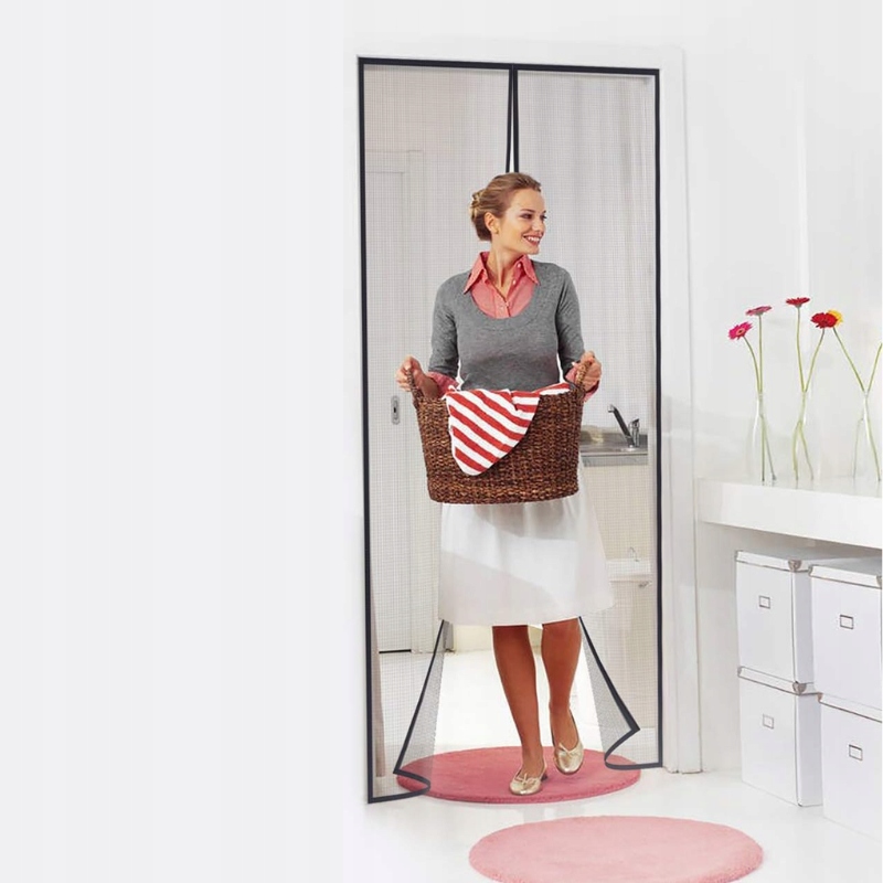 MOSKITIERA NA DRZWI OKNO BALKONOWE BALKON Z MAGNESAMI 210X100 MAGNETYCZNA Rodzaj do okna