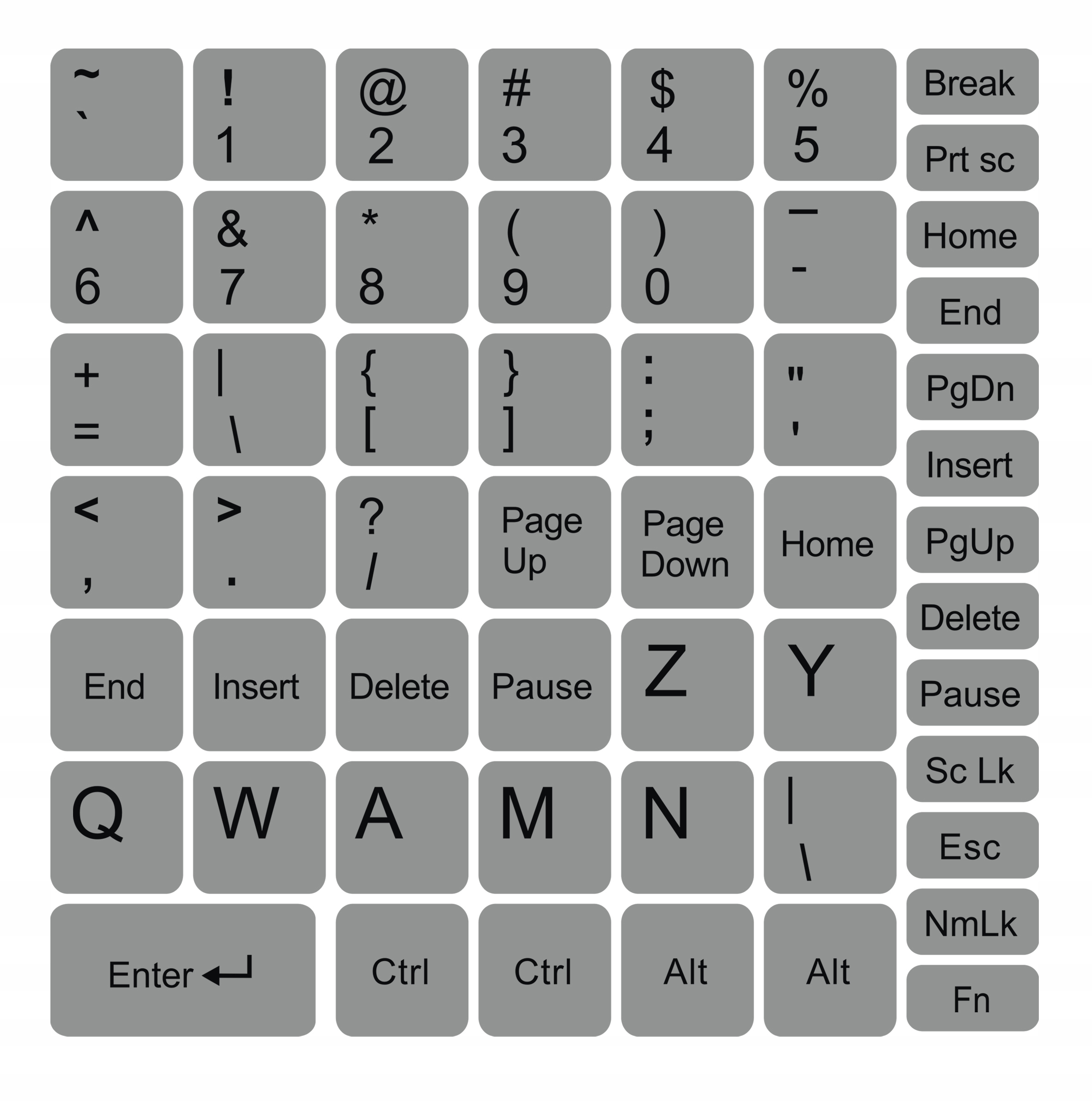 

Naklejki na klawiaturę laptopa 13x13 Szary