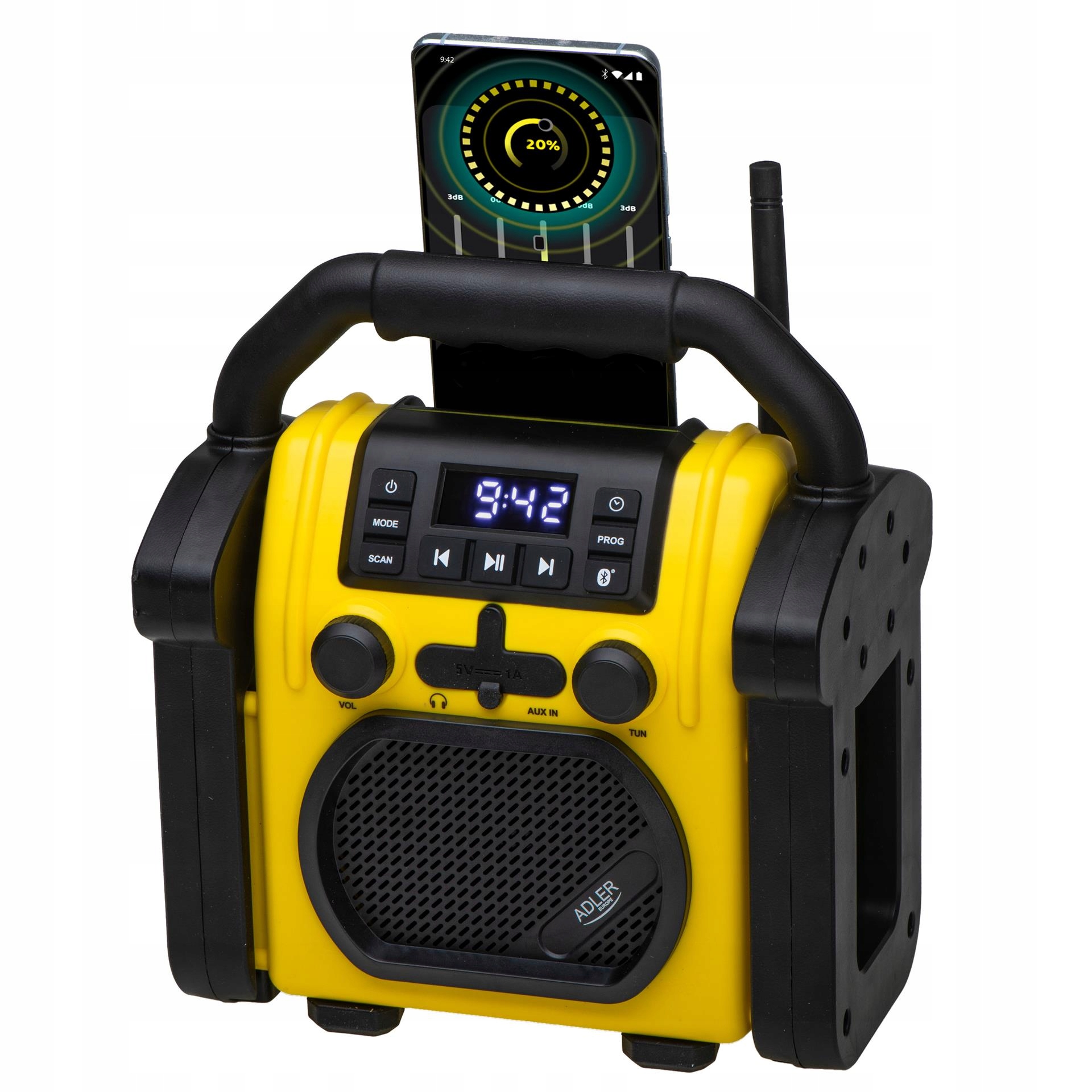 Radio Budowlane AD 1911 z Bluetooth IPX54 - Odporne i Funkcjonalne