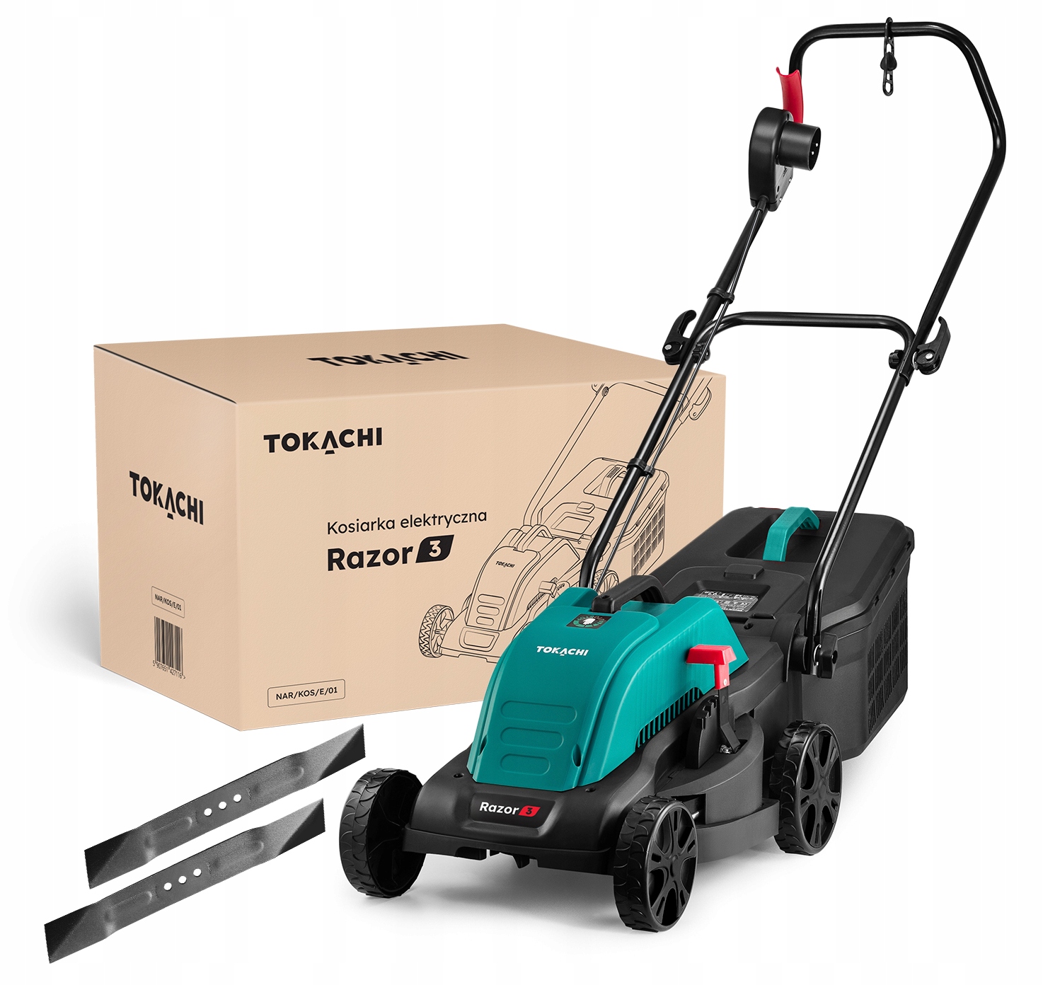 KOSIARKA ELEKTRYCZNA DO TRAWY INDUKCYJNA Z REGULACJĄ MOCNA 2000W DUŻY KOSZ EAN (GTIN) 5907651427116