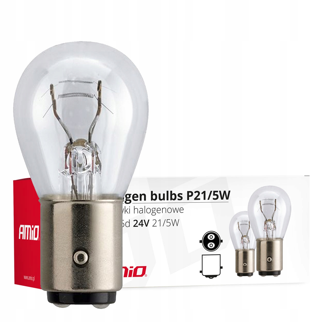 AMiO Żarówka halogenowa P21/5W BAY15D 24V